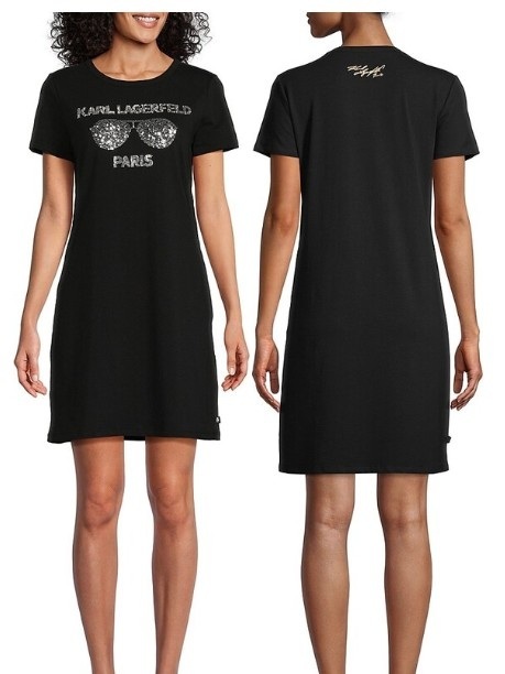 LYS01467 Karl Lagerfeld 黑色珠片連身裙