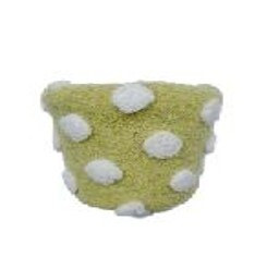 绒绒森林 绿白波点毛料盆