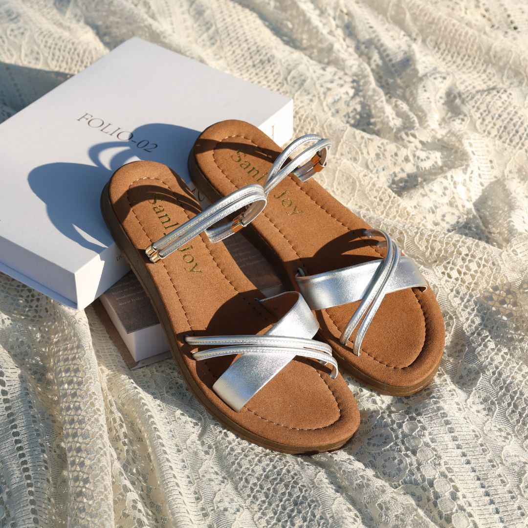 森野休閒涼鞋 氣質銀(真皮女鞋/好穿脫/台灣製MIT)