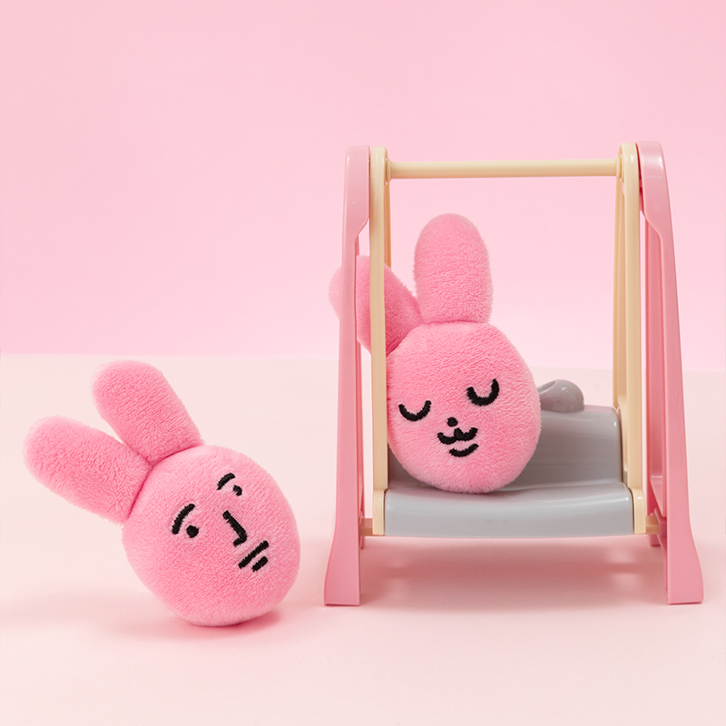 粉紅兔子髮圈組合