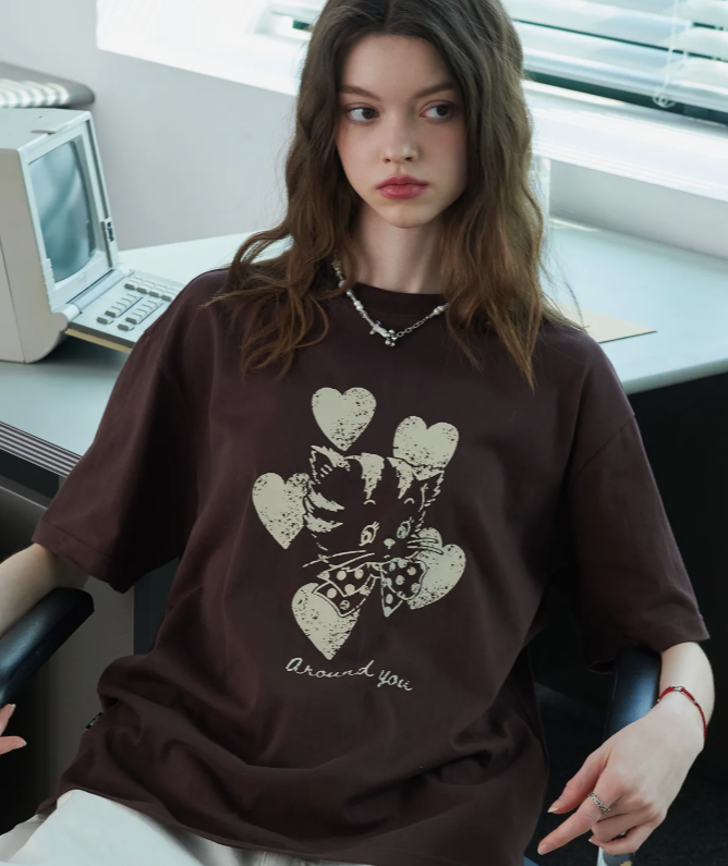 CPGN STUDIO / Heart Luna short T-shirt / brown / JUL25