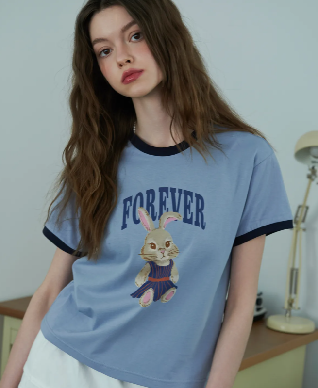 CPGN STUDIO /Forever CROP Ringerty T-shirt / Blue / JUL25
