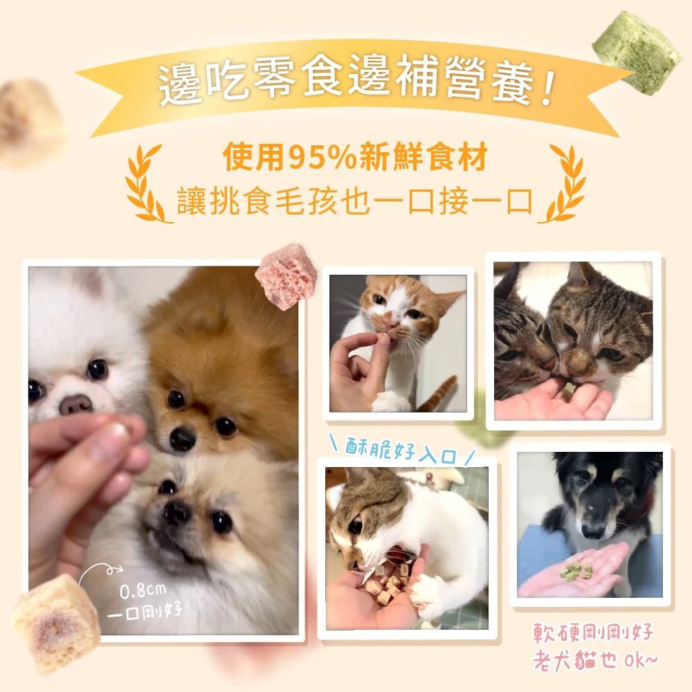 汪喵星球｜犬貓凍乾保健零食 機能保健丁 (泌尿保健/口腔保健/排毛保健/關節保健)