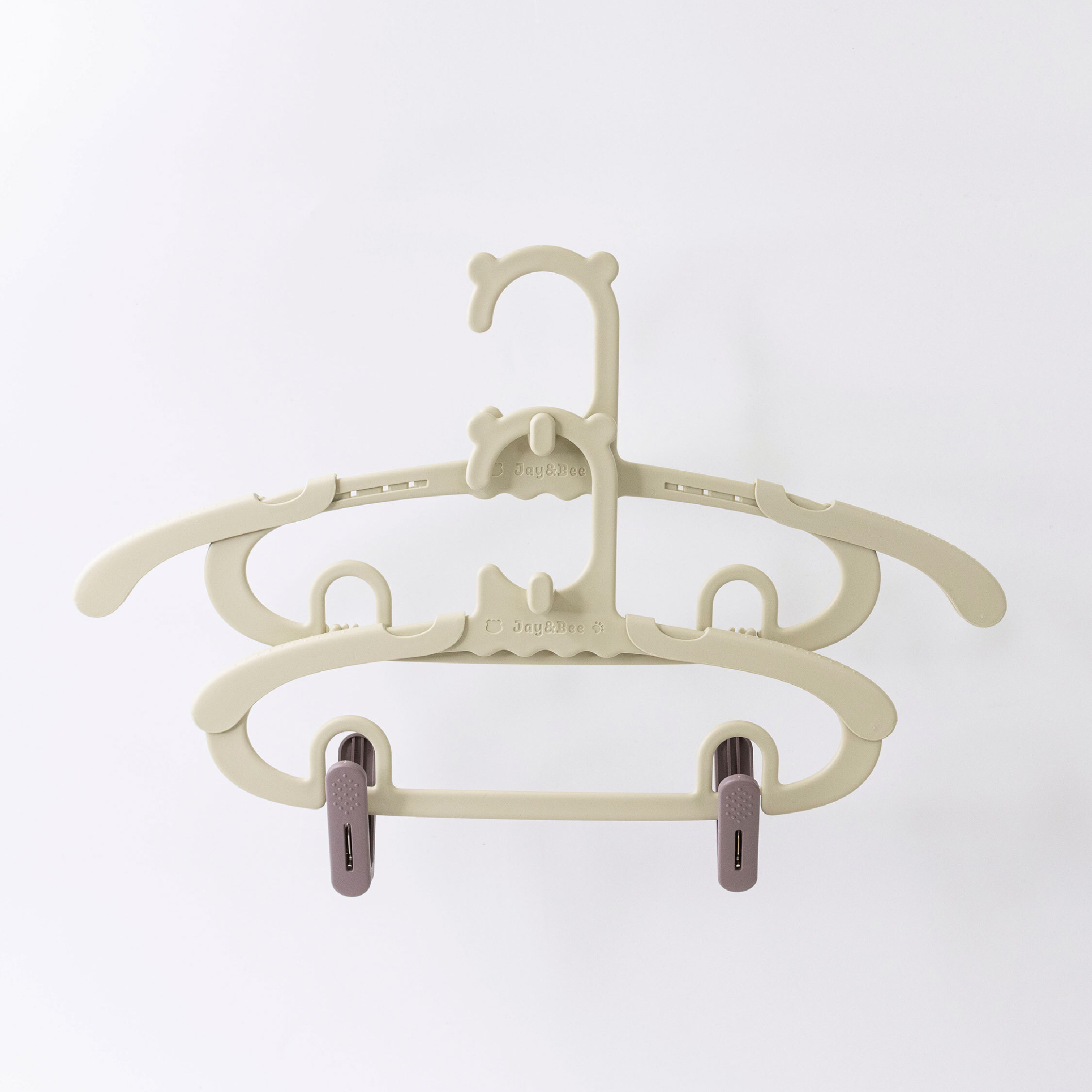 【JB9997】小熊多功能成長衣架(10入組)