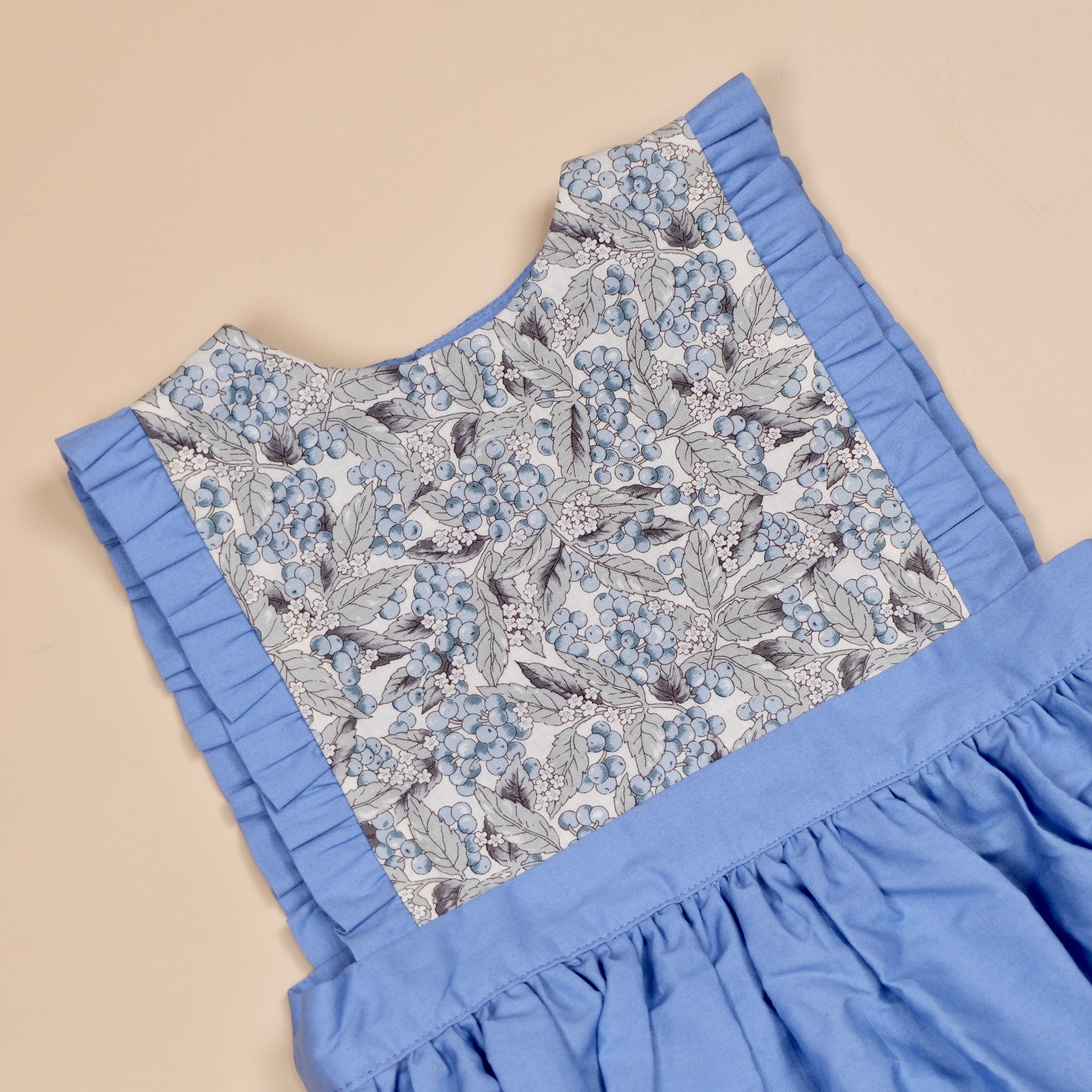 耳畔花語系列 ❋ 藍色果莓 ❋ 手作嬰幼兒無袖包屁衣