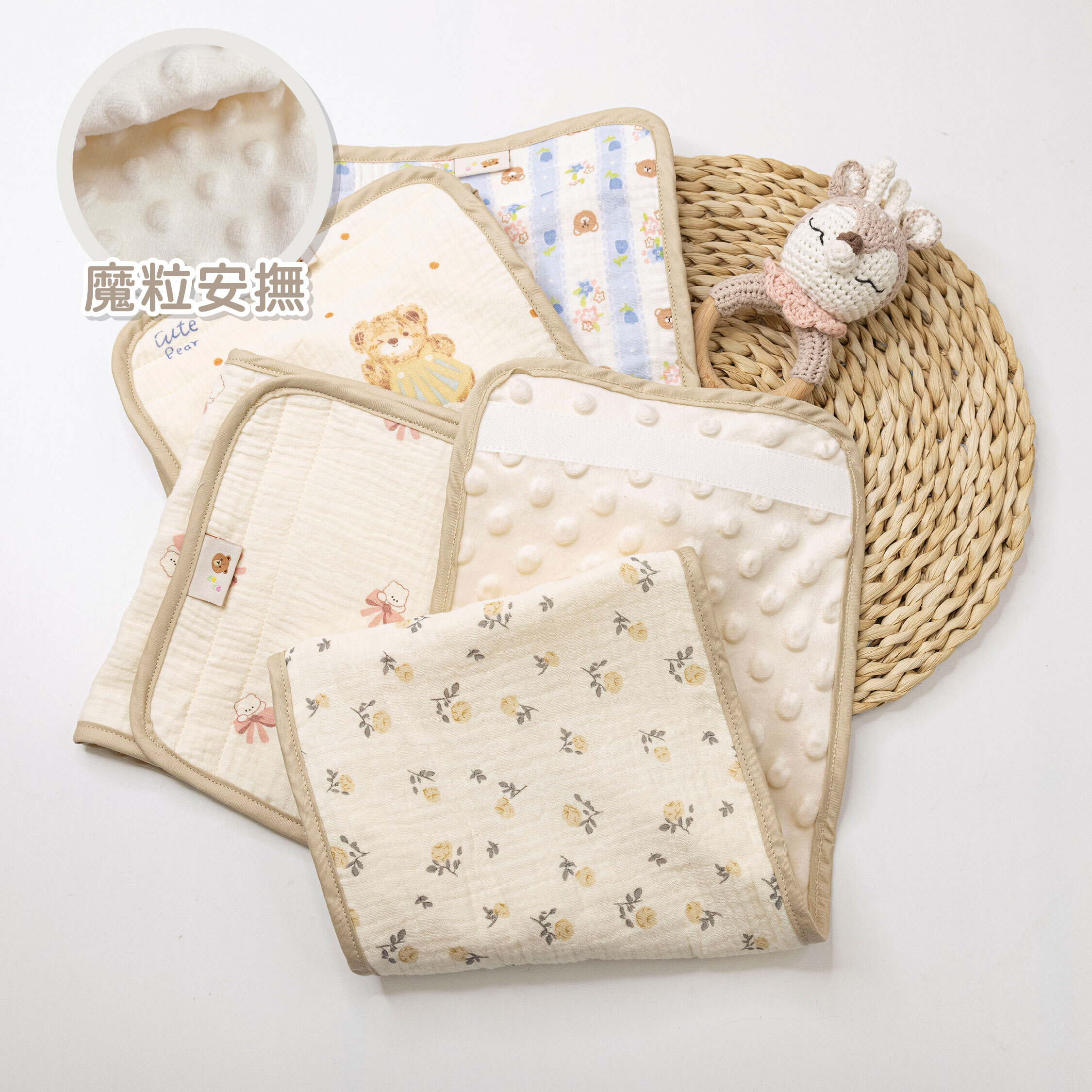 【JB0463】MIT花香熊抱純棉泡泡紗魔粒肚圍＊四款