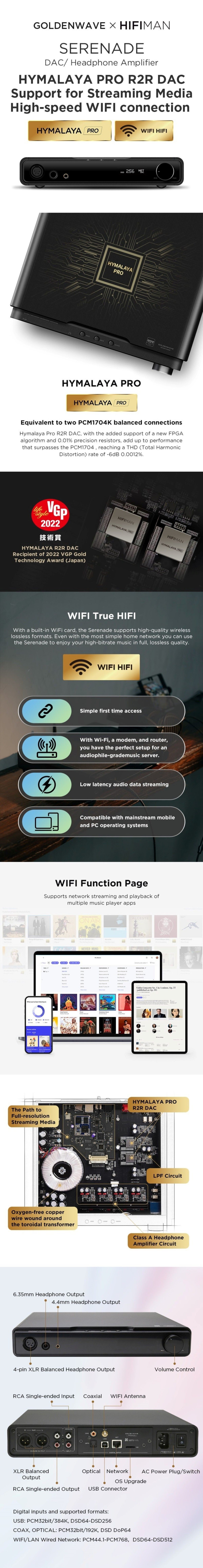 HIFIMAN GOLDENWAVE SERENADE Amplifier (Wireless Version)