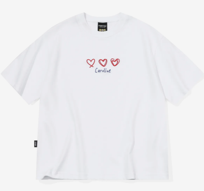 CPGN STUDIO / Caroline 愛心刺繡短款短袖T恤 /白色 / JUL25