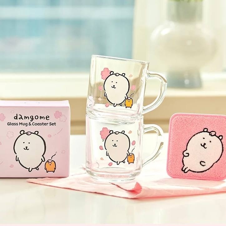 預訂｜韓國限定 白熊 玻璃杯&杯墊套裝 Glass Mug & Coaster Set