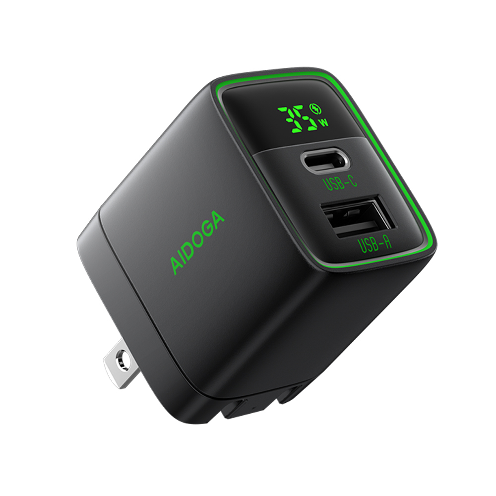 AIDOGA 艾迪伽 雙孔 35W Type-C+USB GaN氮化鎵快充充電器 PD/QC 數顯 ArcSyn系列