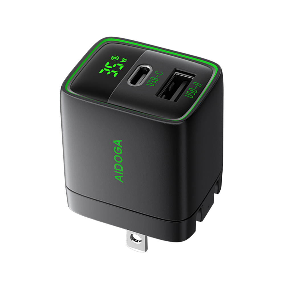 AIDOGA 艾迪伽 雙孔 35W PD/QC GaN氮化鎵快充充電器 數顯 Type-C+USB ArcSyn系列