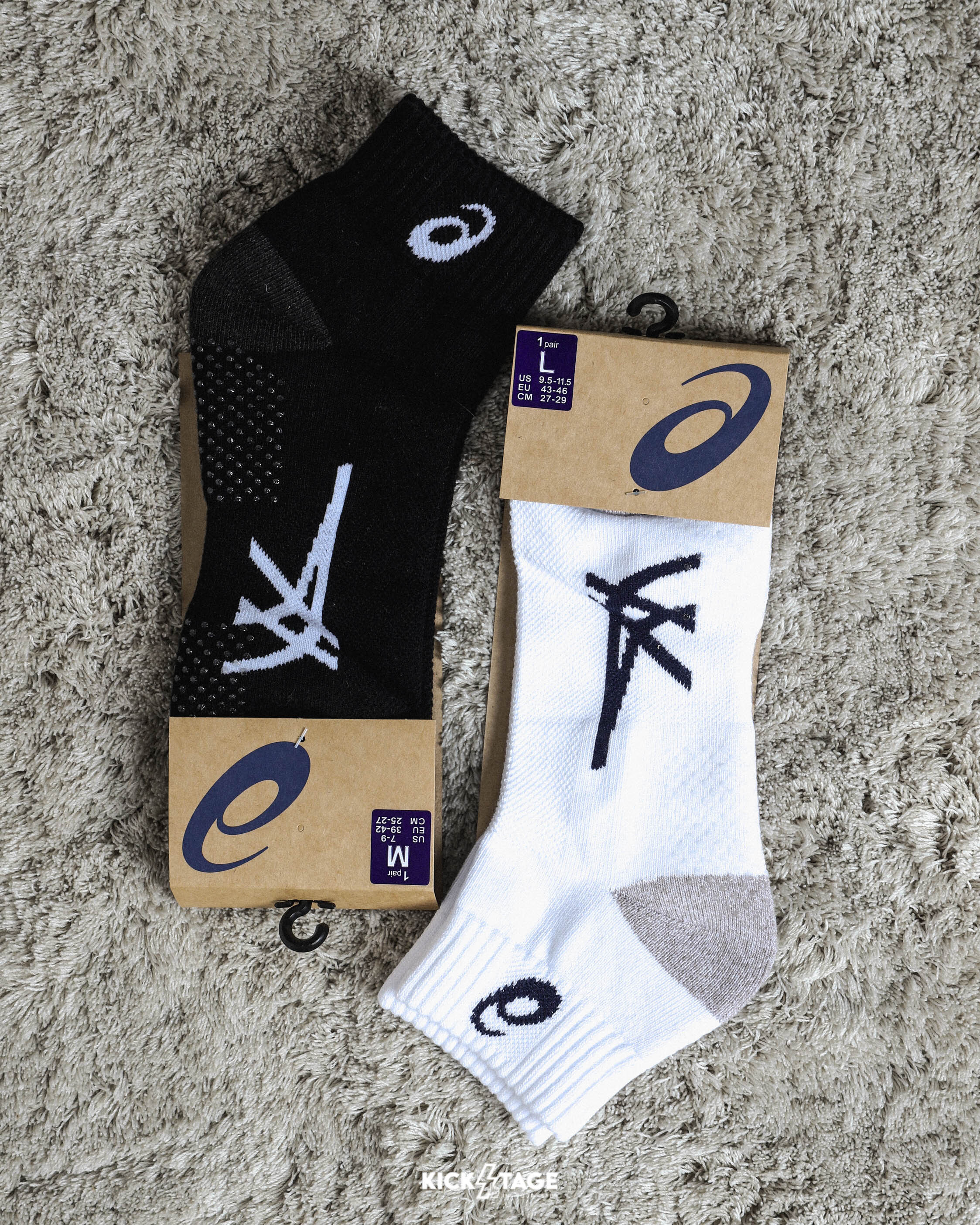 ASICS SOKE 白色 黑色 亞瑟士 矽膠 吸濕 排汗 止滑 厚底 運動襪 短筒襪【3033C241】