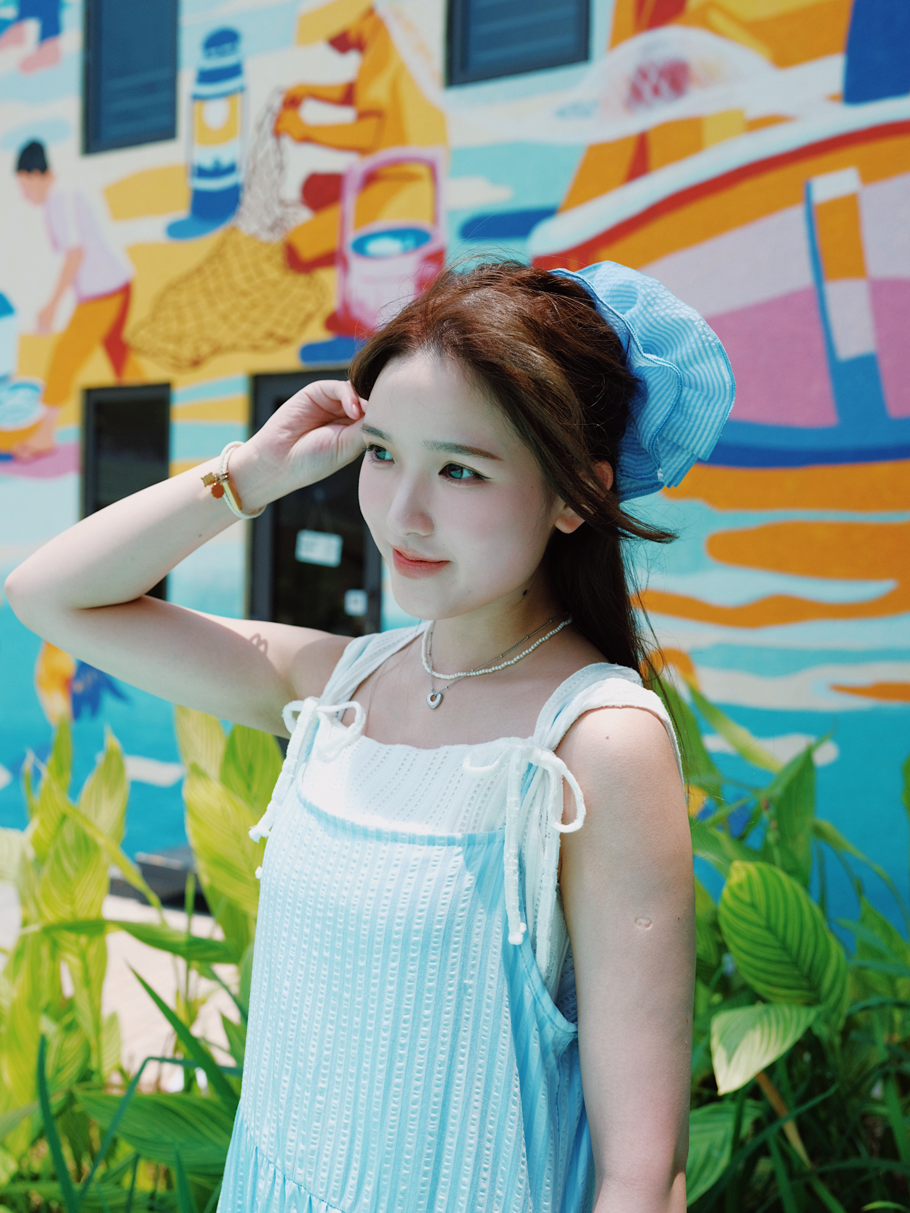 三色 / 雙蝴蝶肩帶方領背心 / Ribbon Straps Square-Neck Tank Top