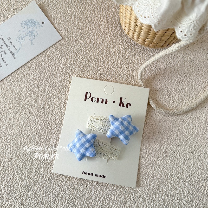 藍白格子系列髮夾