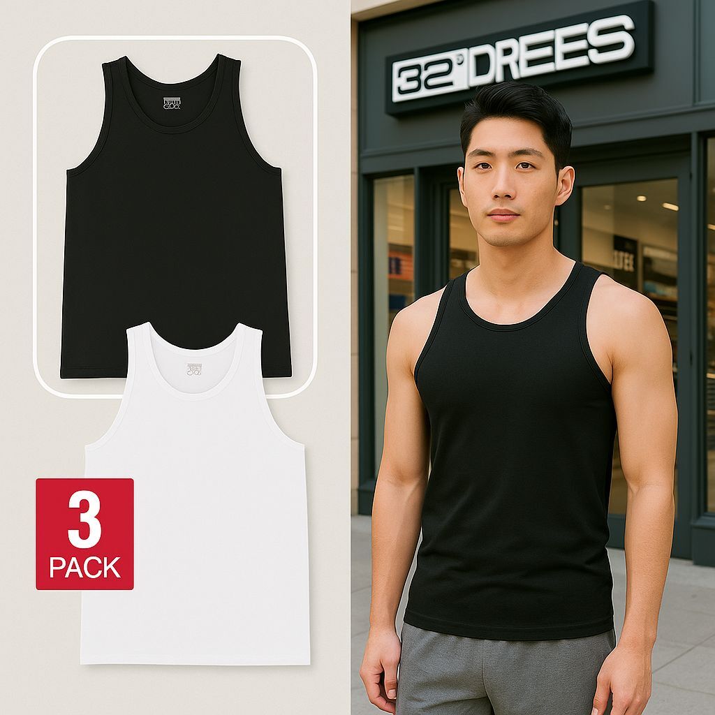 【現貨】32 Degree G071031 涼感男裝背心 (三件裝)
