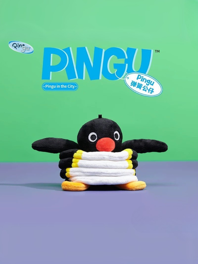 【 現貨｜預購 】Shand Moo x Pingu 伸縮彈簧吊飾