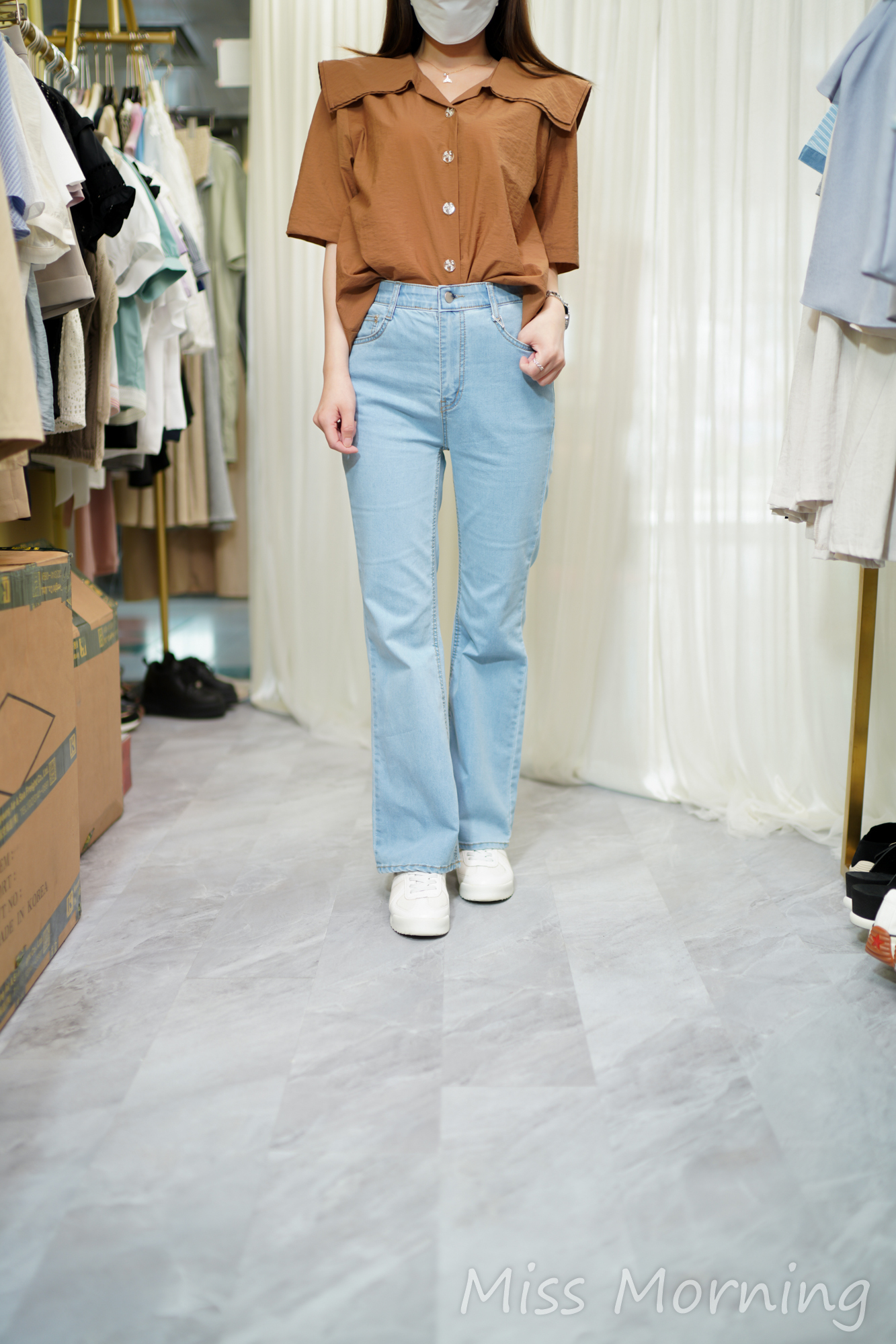 水手領風衣料上衣(14714)