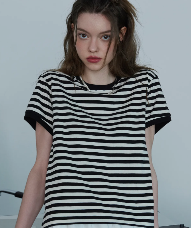 CPGN STUDIO / 條紋 CROP Ringerty / 黑色 / JUL25