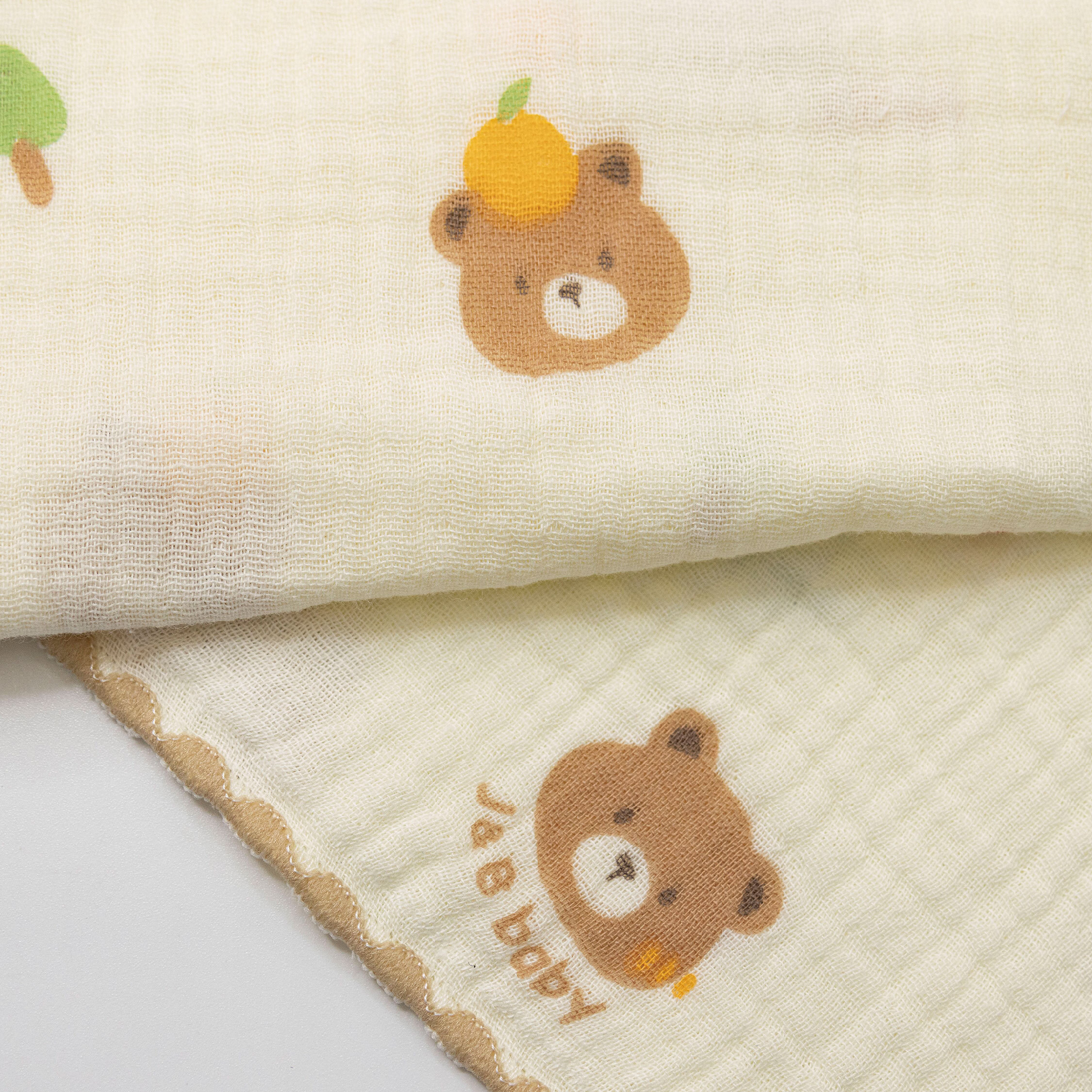 【JB0468】MIT小熊純棉泡泡紗手帕(二入一組)