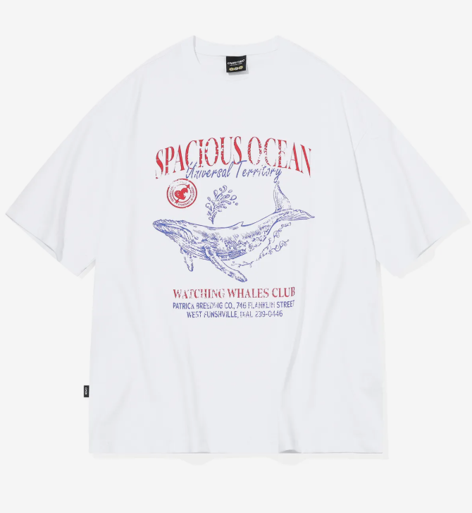 CPGN STUDIO / Ocean Whale 海豚短袖T恤 / 白色 / JUL25