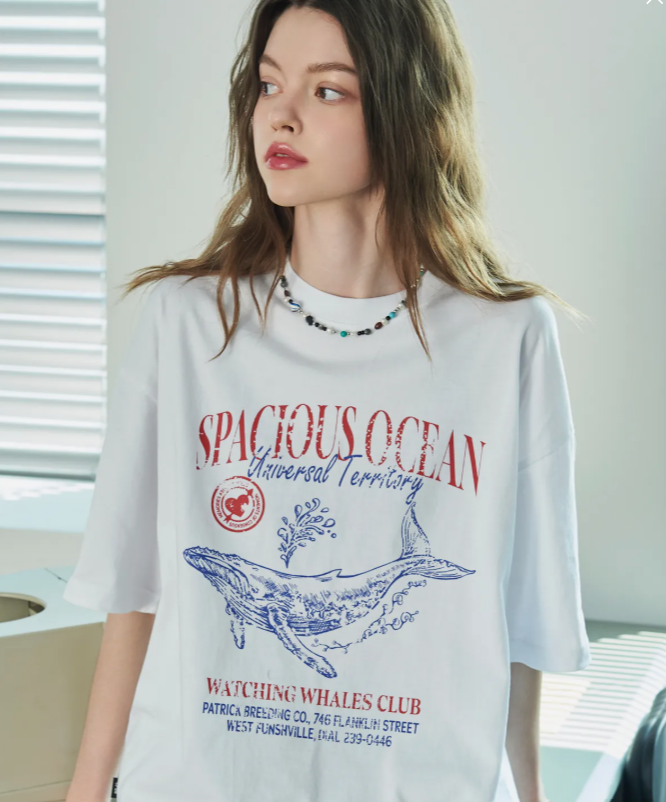 CPGN STUDIO / Ocean Whale 海豚短袖T恤 / 白色 / JUL25