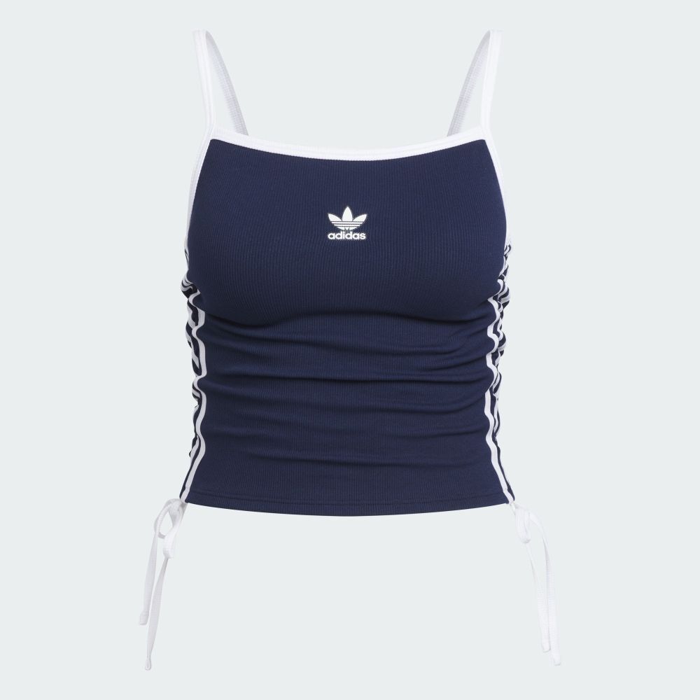 【 adidas DRAWSTRING TANK 抽繩細肩背心 - 藍 】