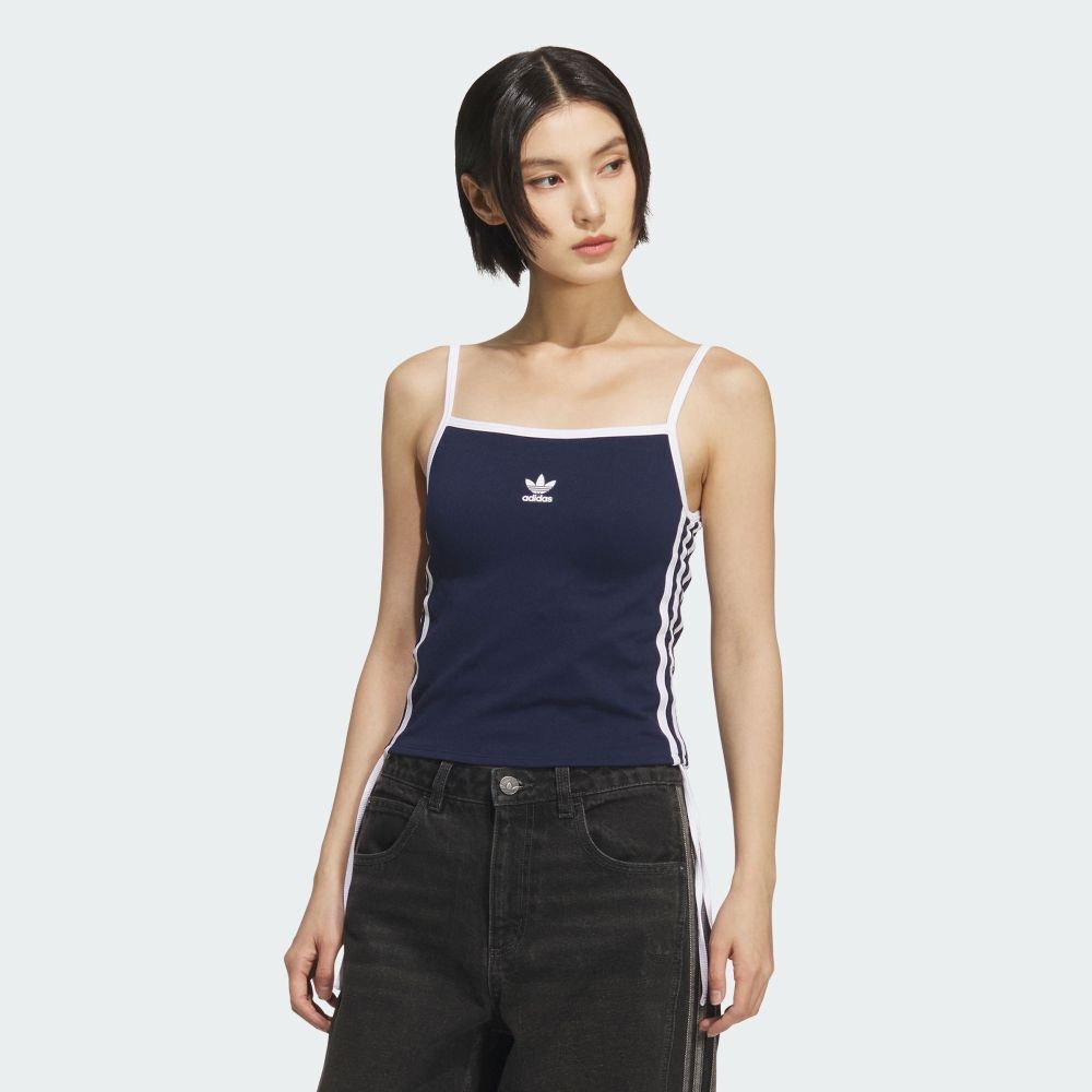 【 adidas DRAWSTRING TANK 抽繩細肩背心 - 藍 】