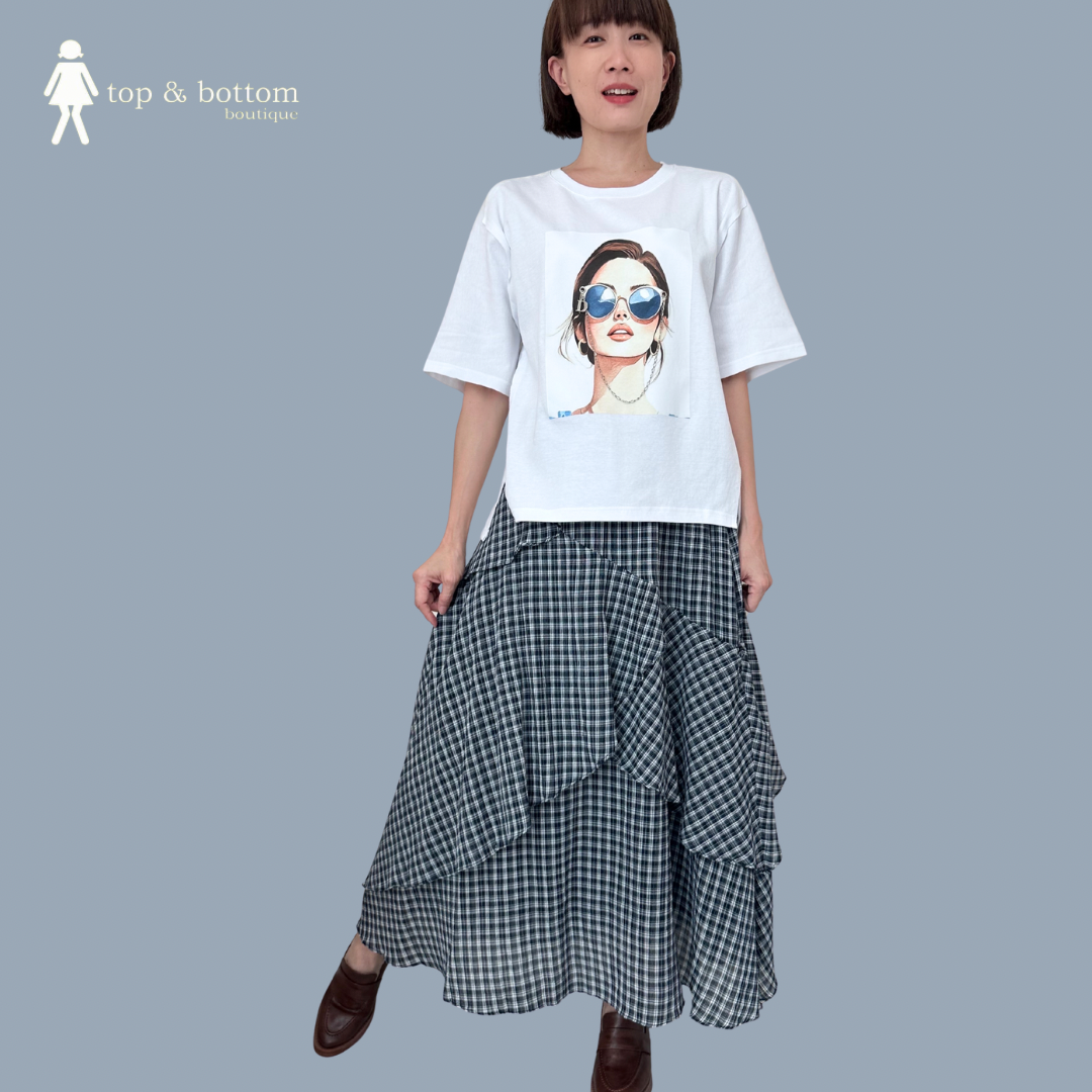 SHORT SLEEVE SUNGLASS GIRL BLOUSE