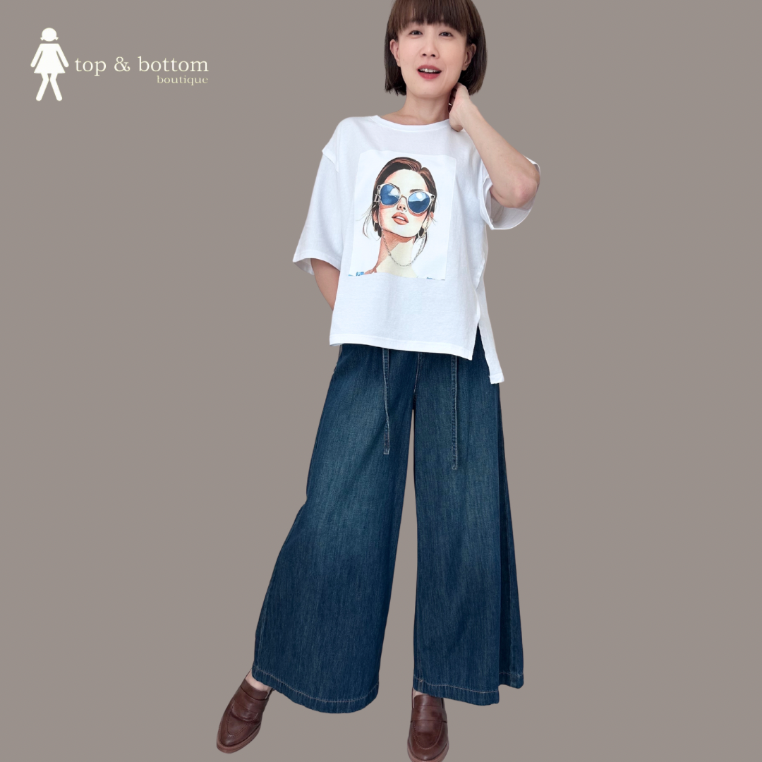 SHORT SLEEVE SUNGLASS GIRL BLOUSE