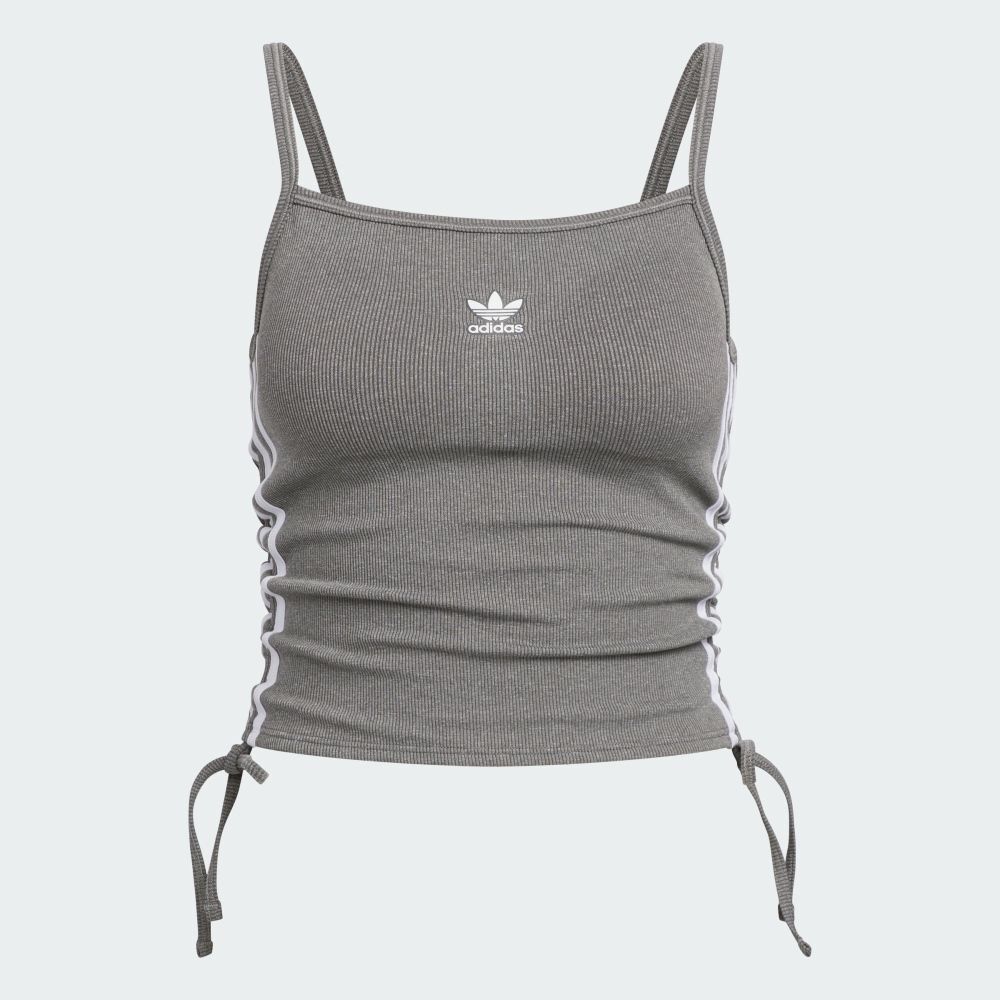 【 adidas DRAWSTRING TANK 抽繩細肩背心 - 灰 】