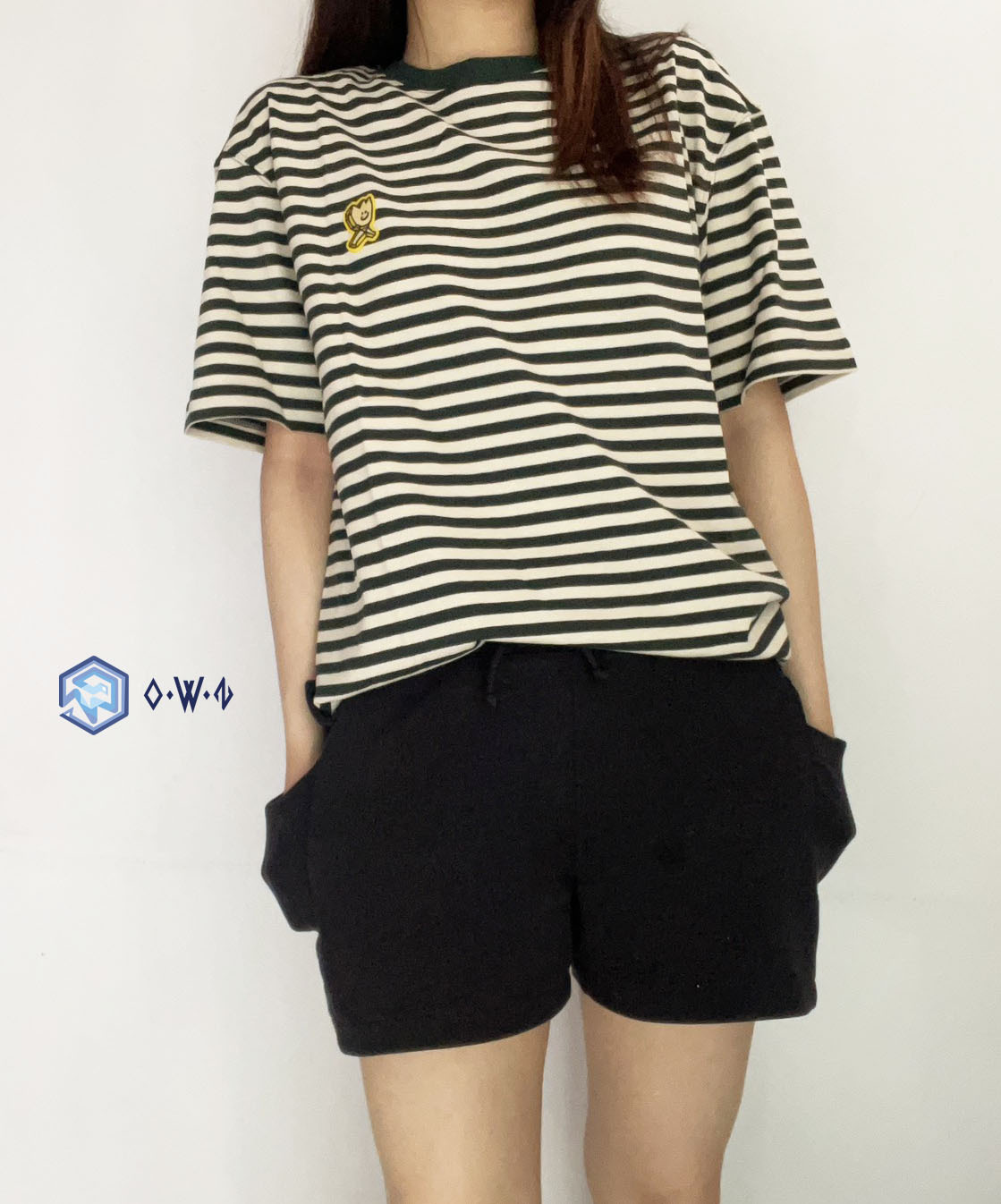 【OWN】Wacky Willy 短袖上衣 條紋 刺繡LOGO 小黃人 經典 熱門款 米綠 白藍