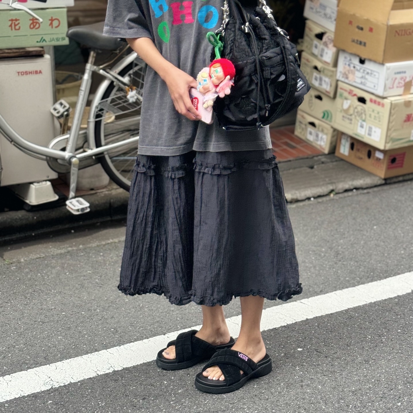 Vans Julio 日本限定 防水 黑粉 黑色 交叉胖胖 增高 厚底 拖鞋 V5165