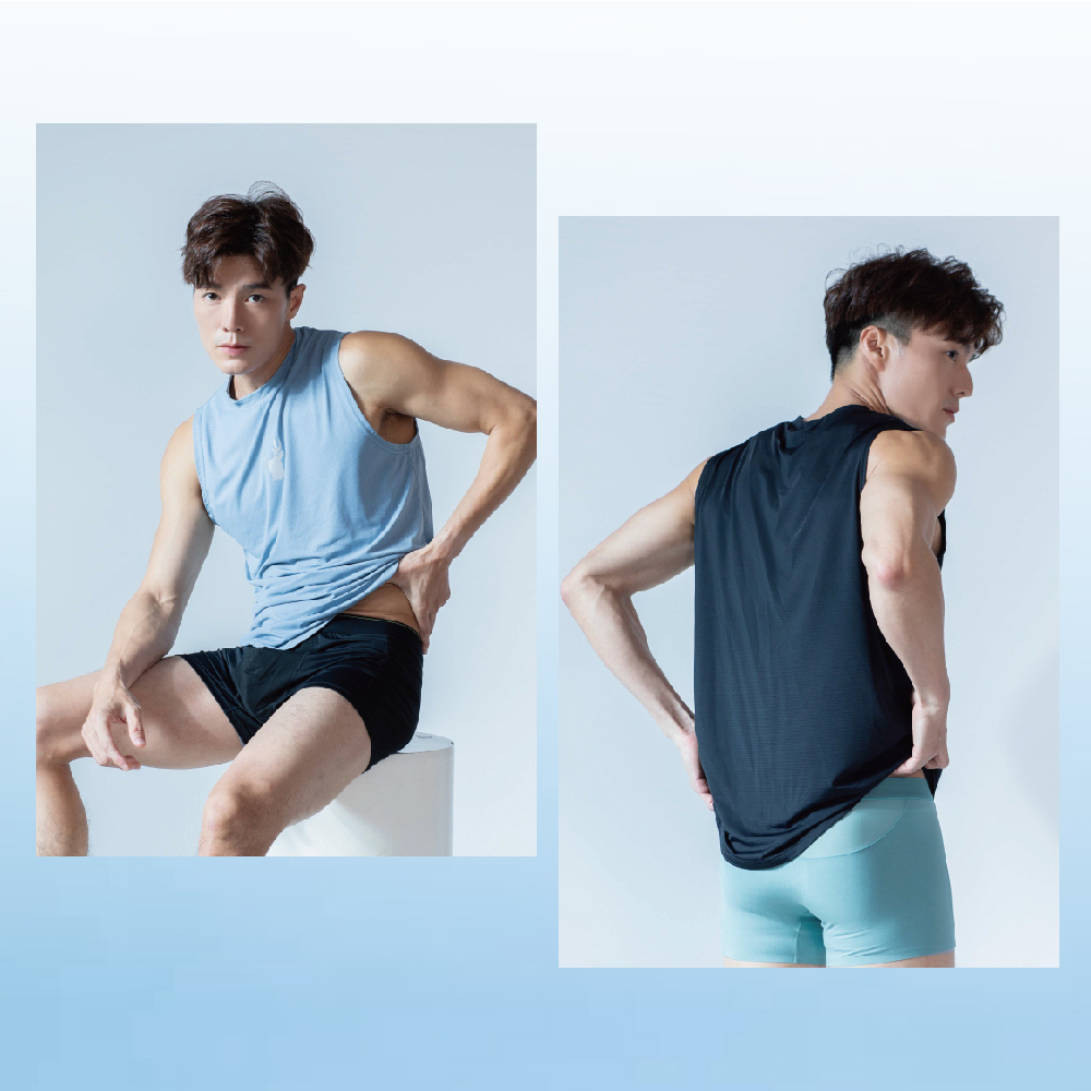 【肌涼】清涼冰絲彈力機能無袖背心｜7GB0001