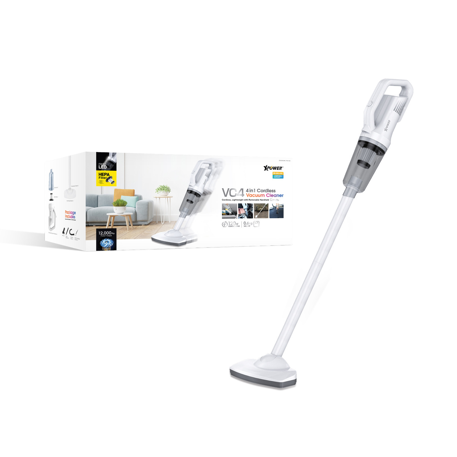 XPower VC4 4合1無線充電吸塵機
