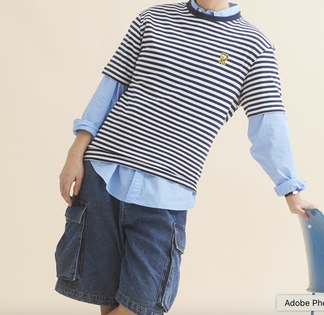 【OWN】Wacky Willy 短袖上衣 條紋 刺繡LOGO 小黃人 經典 熱門款 米綠 白藍