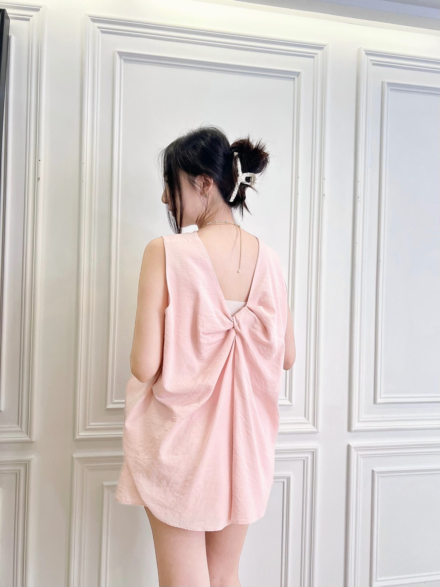 後扭結背心短褲套裝