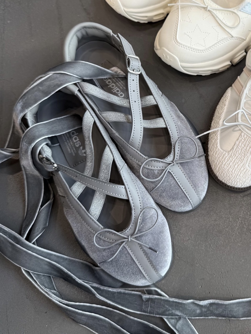 ADIDAS TAEKWONDO MEI BALLET 絲絨灰 天鵝絨 灰 炭灰 芭蕾風 芭蕾舞鞋 瑪莉珍鞋 女鞋 JR4487 / 預購