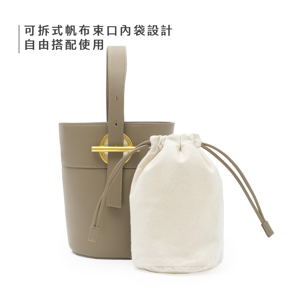 chooshop,選品,北歐小刺蝟,水桶包,手提包,側背包,兩用包,PU皮革包,焦糖色,簡約女包,小包推薦,輕量側背包,日常包款,可拆內袋,時尚百搭包,金屬扣飾包,通勤包,休閒包,約會包,水桶造型包