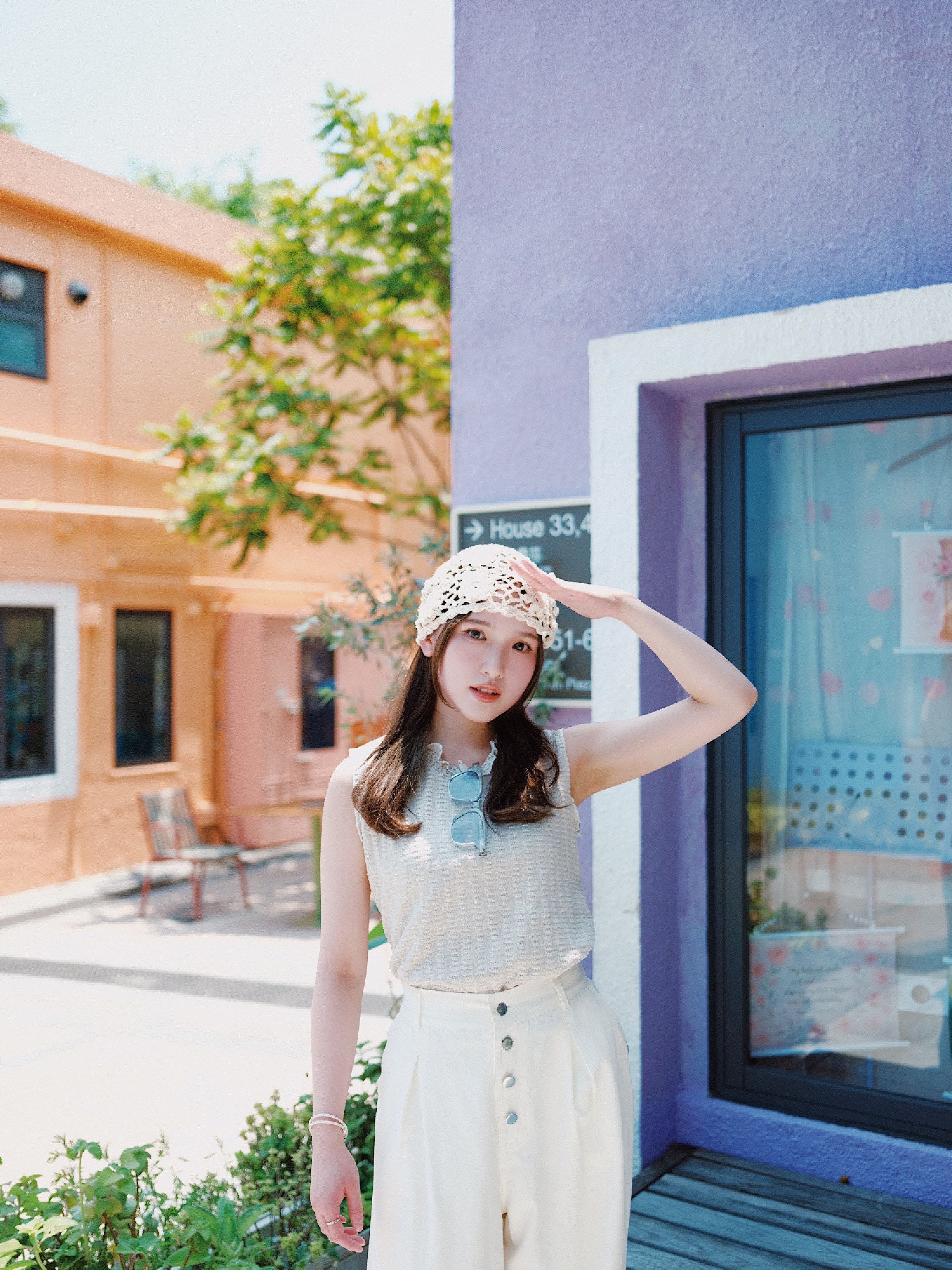 四色 / 針織雙層滾邊背心 / Weft Knitted Double Ruffle Vest