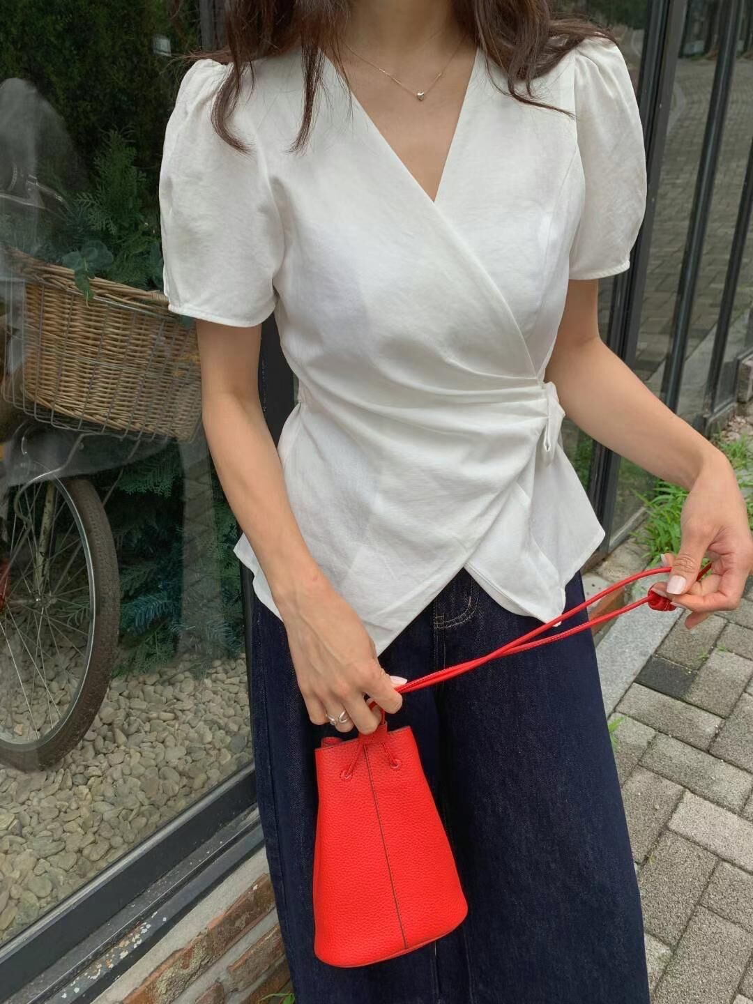 Irregular rope detail blouse