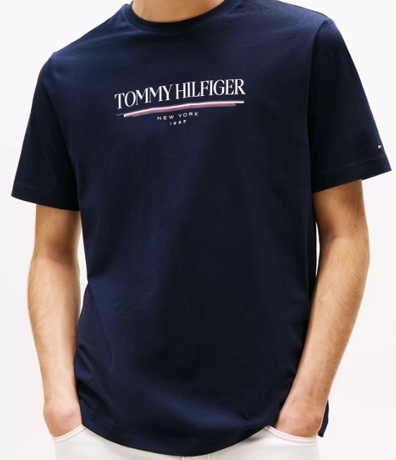 Tommy Hilfiger 胸前橫條字母 短袖上衣 短袖 短T