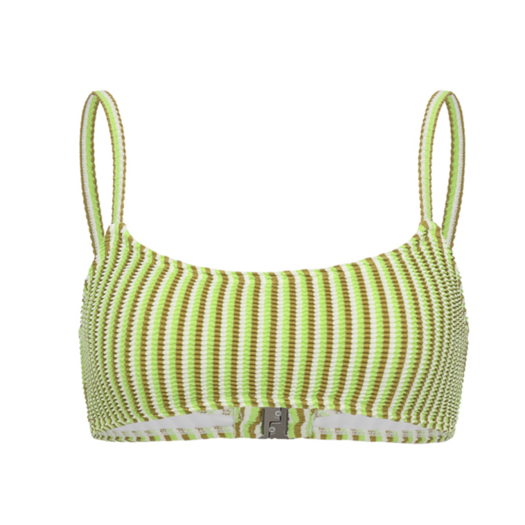 ▲ Yukari Navarra&Carol 綠色立體條紋細肩帶運動款比基尼 [YB117]上衣