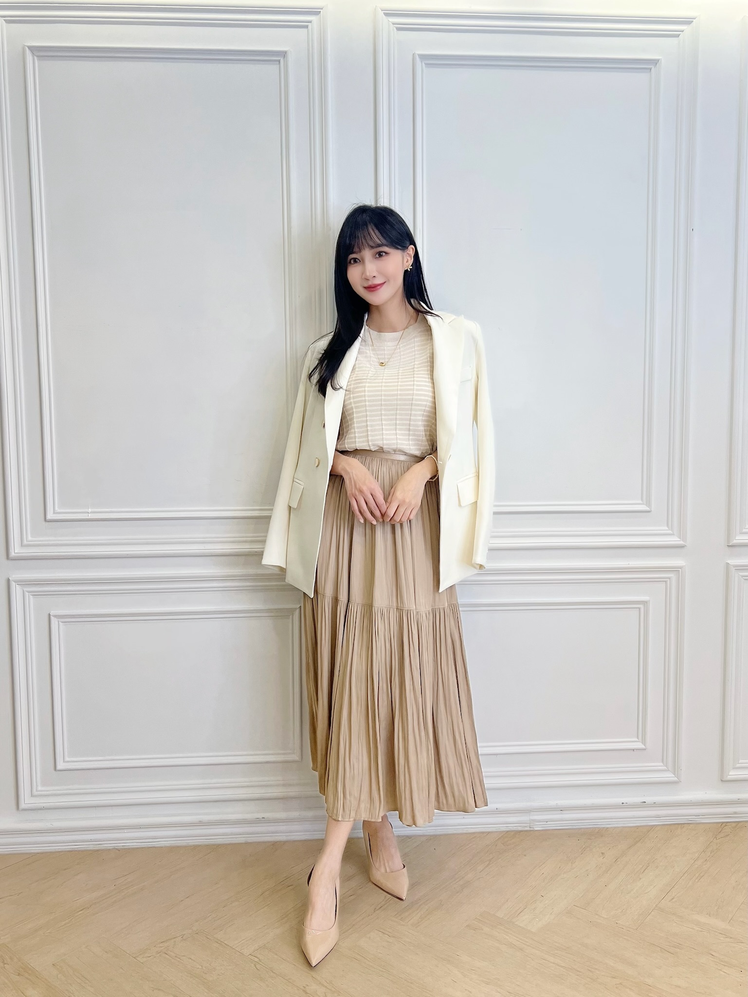 細緻光澤層次感傘裙