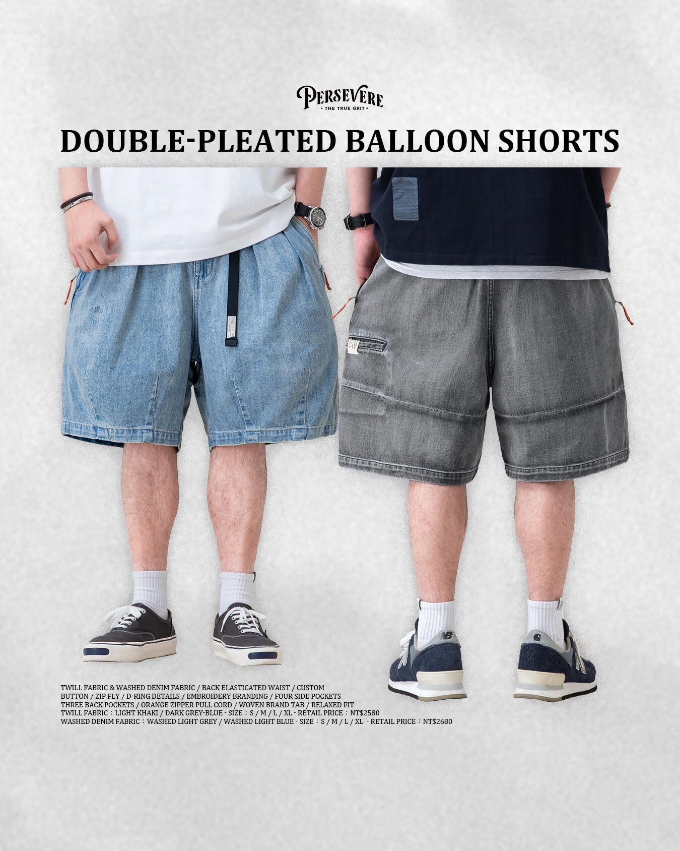 Persevere double-pleated balloon shorts 雙摺 氣球 短褲 四色