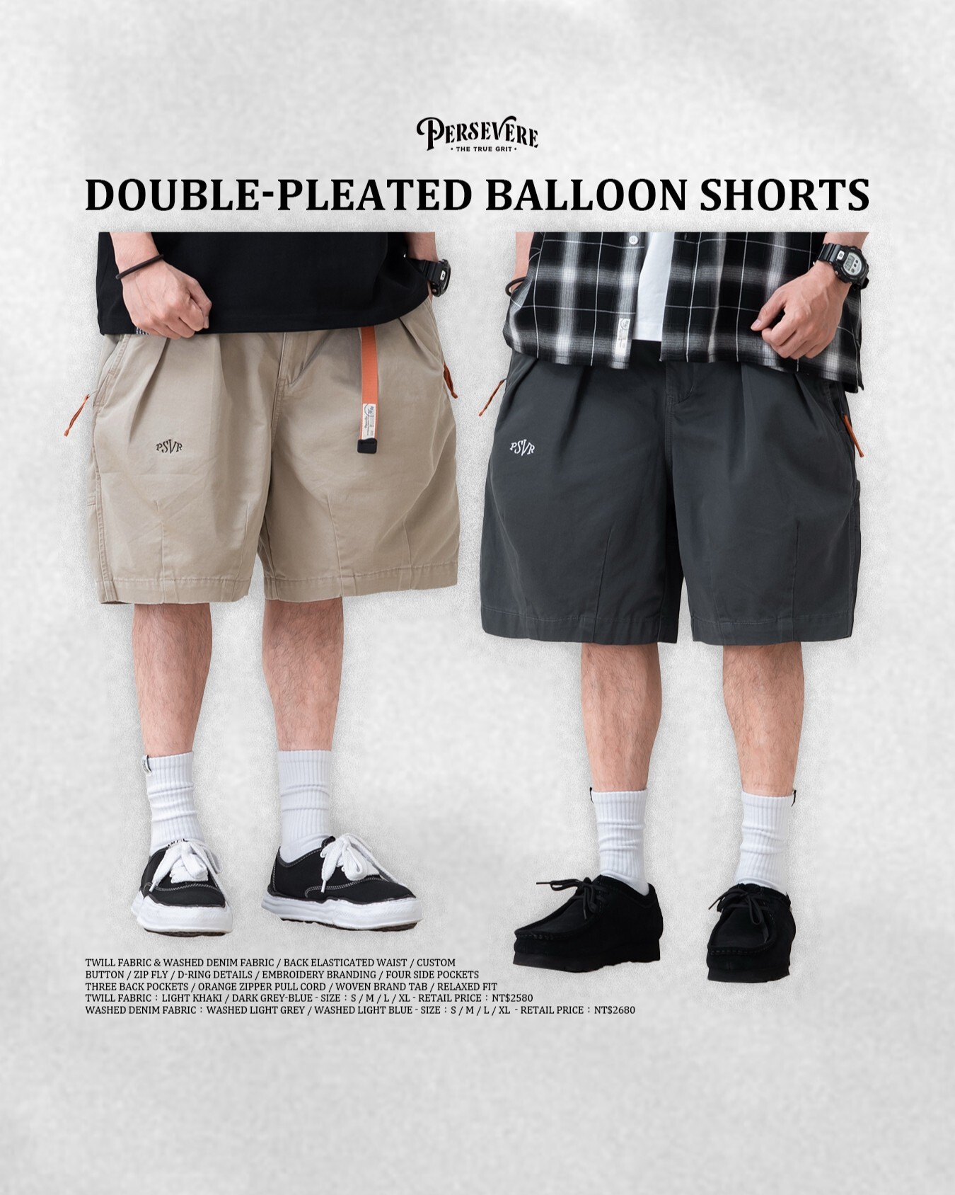 Persevere double-pleated balloon shorts 雙摺 氣球 短褲 四色