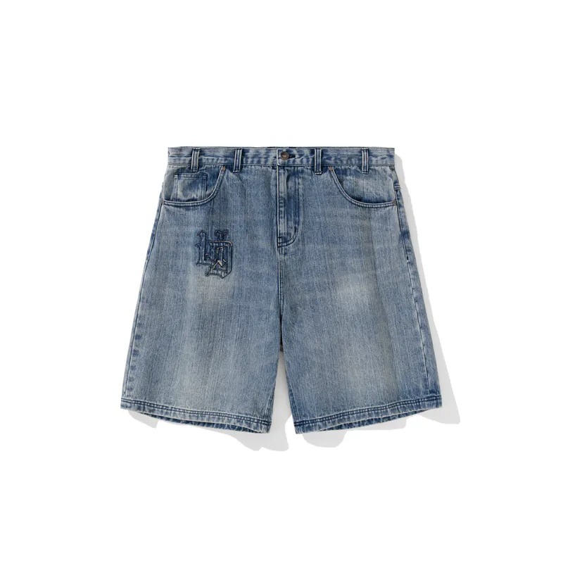未知領域 CW1854 Gothic Logo Denim Shorts