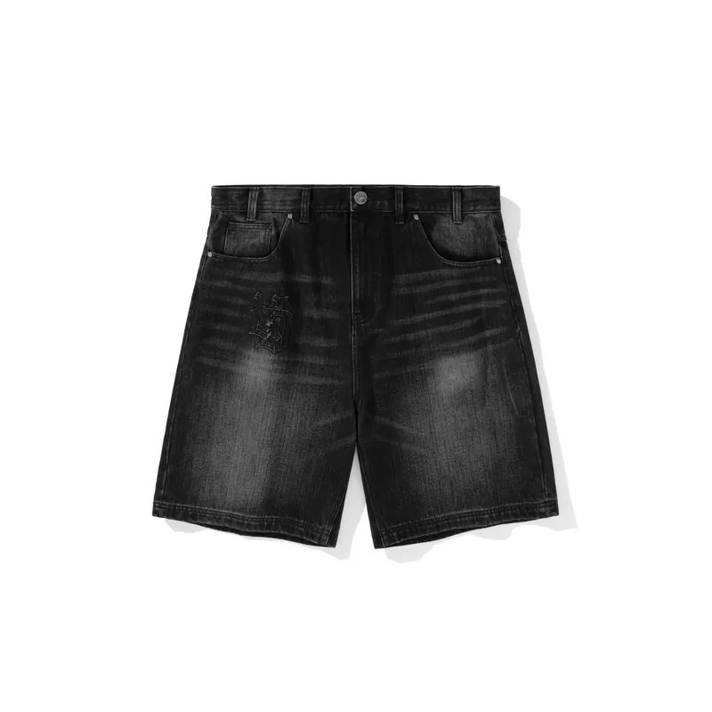 未知領域 CW1854 Gothic Logo Denim Shorts