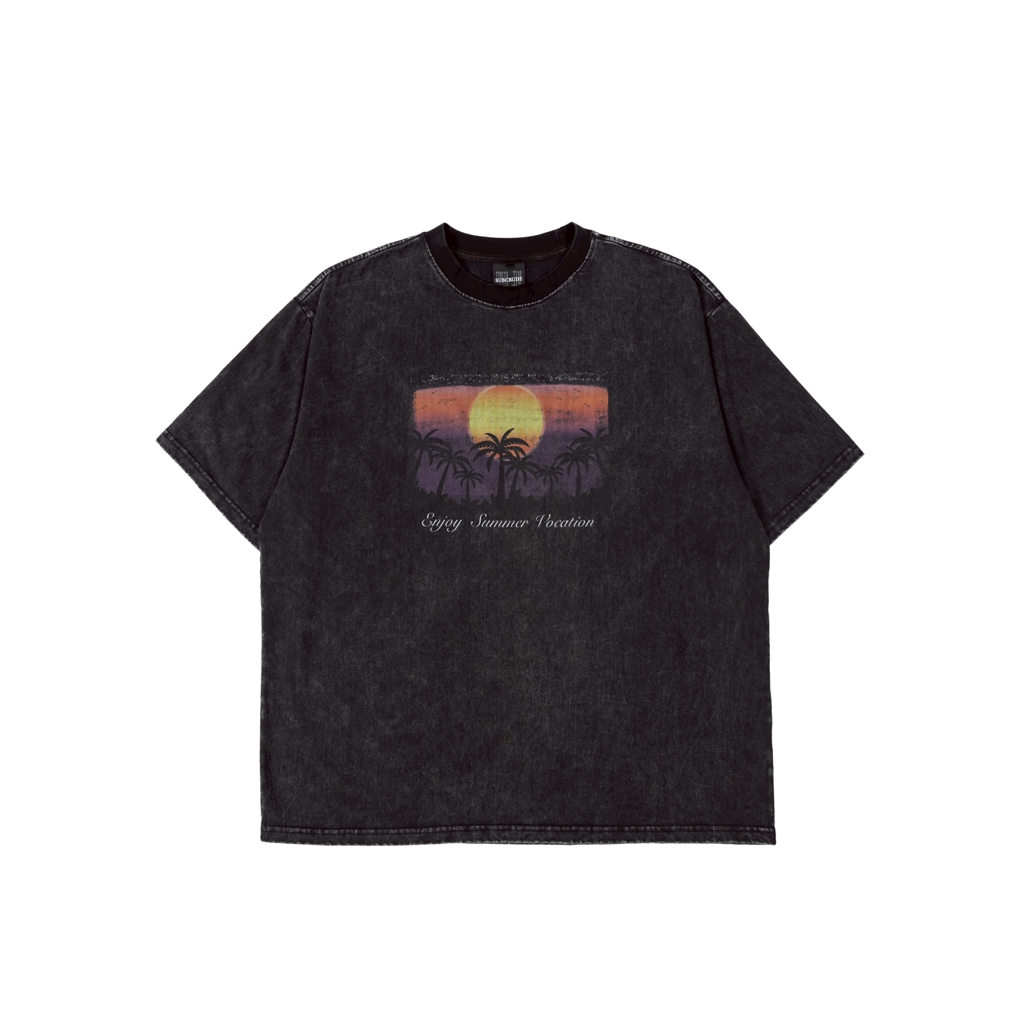 SBG 夕陽海岸線洗舊短T CT22