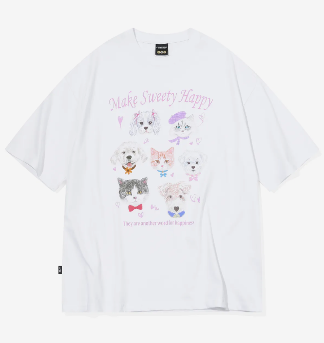 CPGN STUDIO / DTP Make sweety Happy 短袖T恤 / 白色 / JUL25