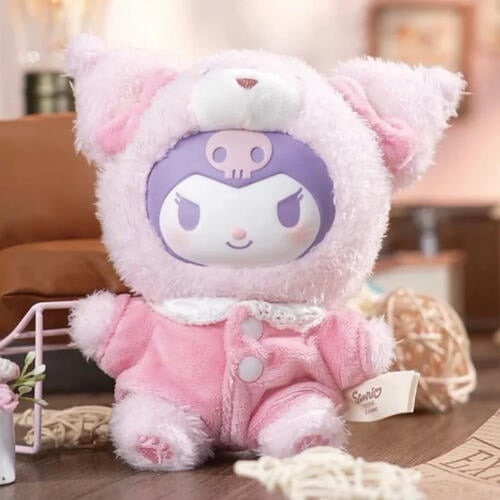 SANRIO 三麗鷗 酷洛米 粉色蜜桃莓莓 明盒 搪膠 毛絨 玩偶 庫洛米 可愛 公仔 掛件 擺件 禮物